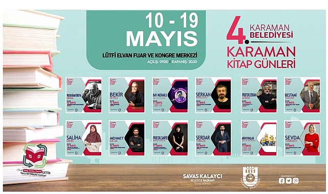Karaman Belediyesi’nin klâsik hale getirdiği Kitap Günleri, 10-19 Mayıs tarihlerinde yapılacak