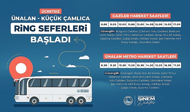 Üsküdar Belediyesi, Ünalan ve Küçük Çamlıca mahalleleri ortasında ulaşım kolaylığı sağlamak hedefiyle yeni bir ring çizgisinde seferleri başlattı