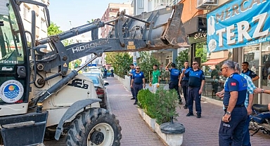 Yenişehir Belediyesi kaldırım ve yol işgali denetimlerini sürdürüyor